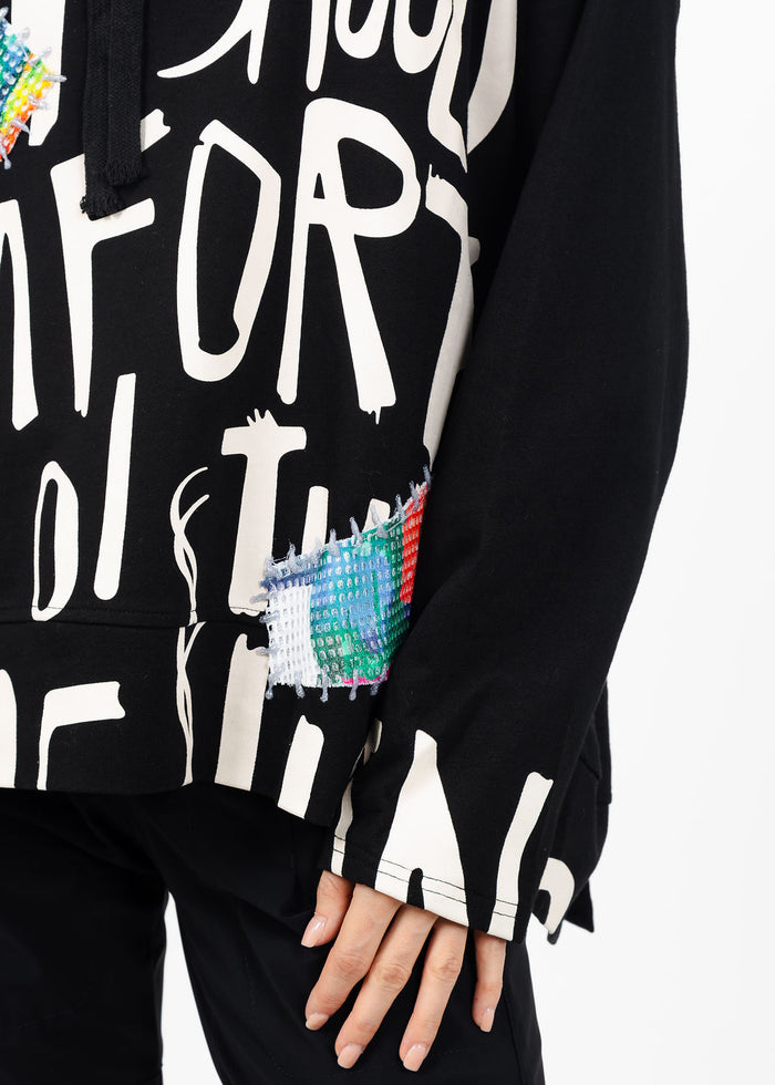 Terra Art Graffiti Hoodie in Black available at Barbara Katz