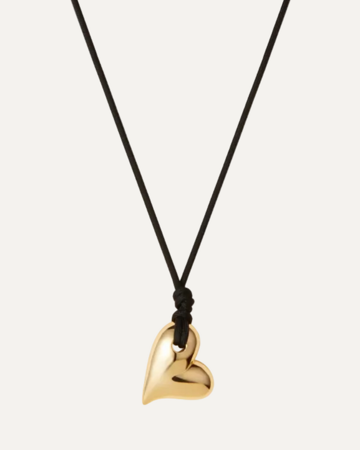 Jenny Bird Art Heart On A String Necklace in Gold available at Barbara Katz