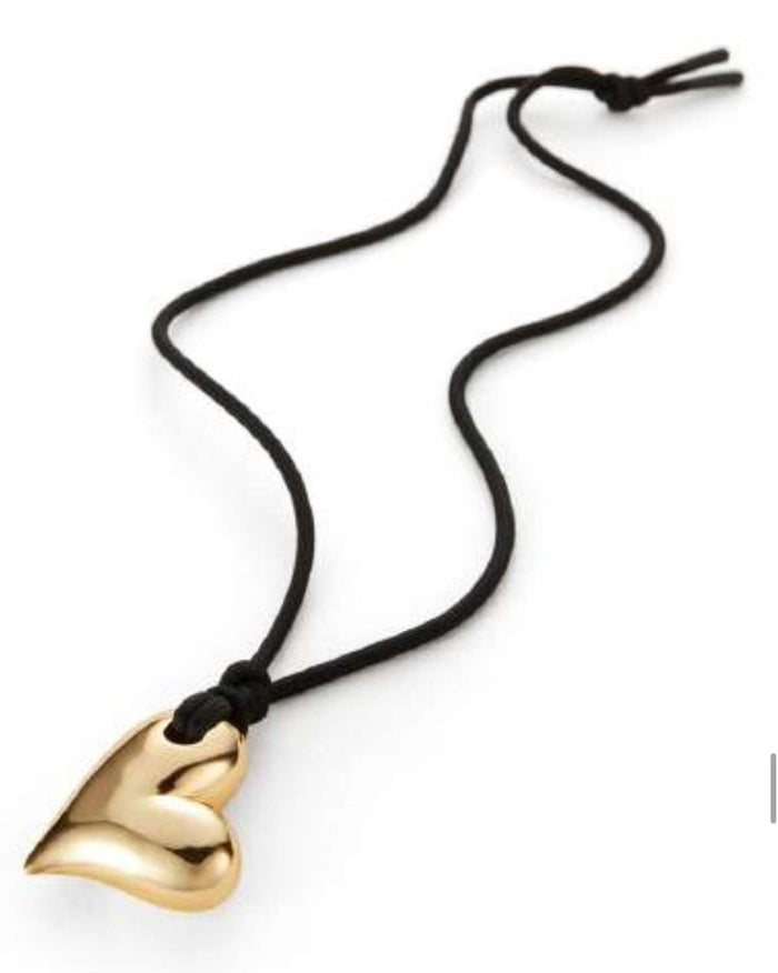 Jenny Bird Art Heart On A String Necklace in Gold available at Barbara Katz