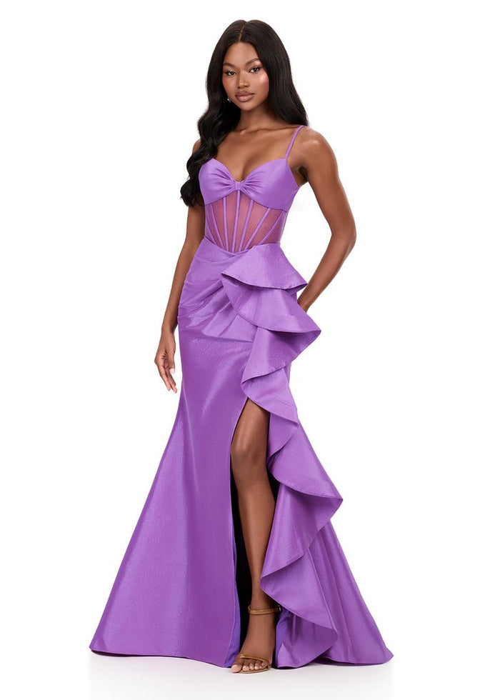 ASHLEYlauren Illusion Corset Prom Dress 12213