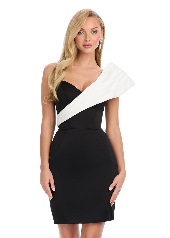 ASHLEYlauren One Shoulder Cocktail Dress 4810