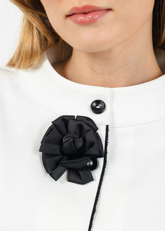 Terra Autumm Contrast Jacket in White available at Barbara Katz