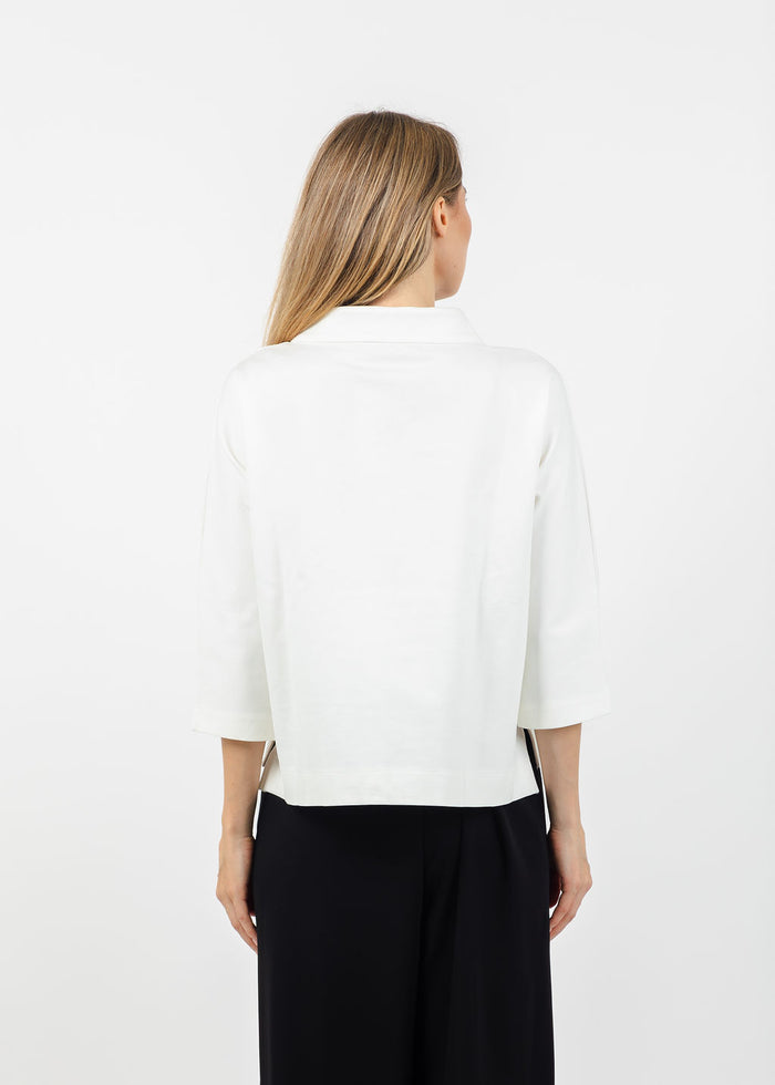 Terra Autumm Contrast Jacket in White available at Barbara Katz