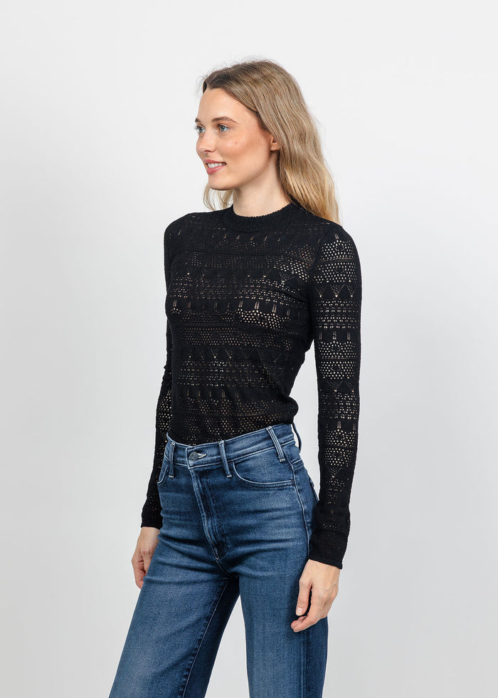 Z Supply Avery Sweater Top in Black available at Barbara Katz