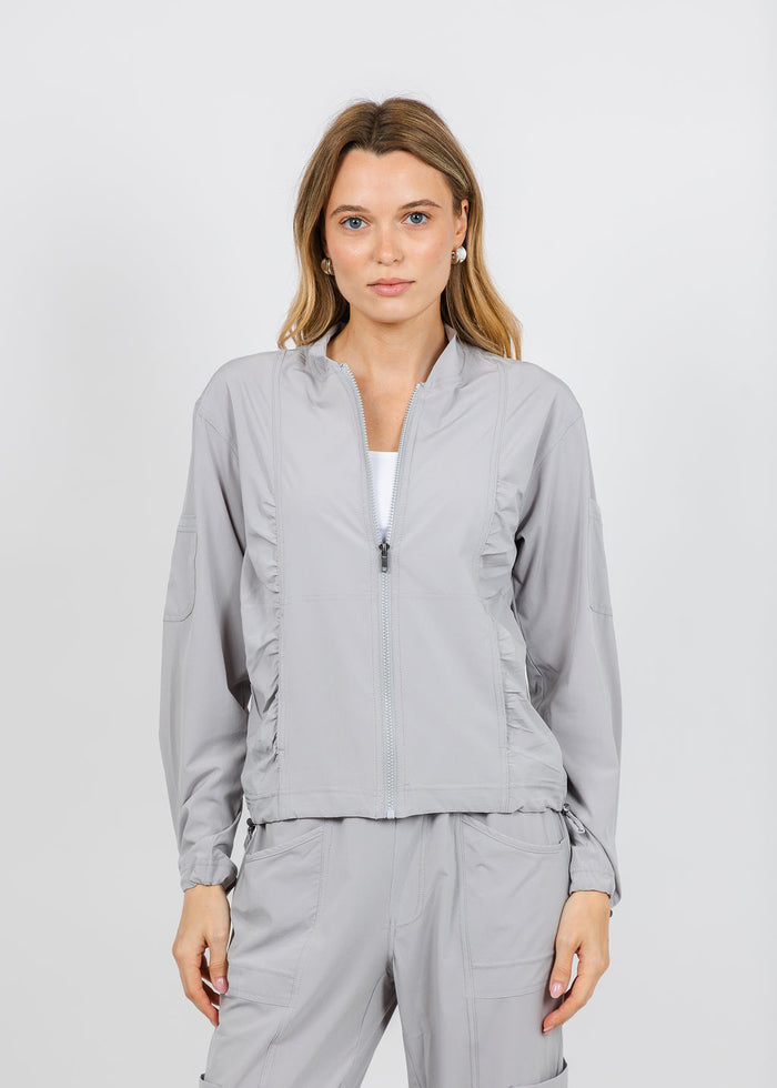 Wearables by XCVI Bach Bomber Jacket in Arctic available at Barbara Katz