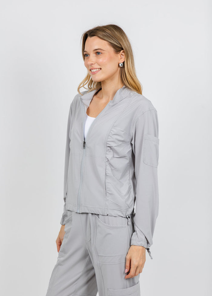 Wearables by XCVI Bach Bomber Jacket in Arctic available at Barbara Katz