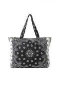 Haute Shore Bailey Bandana Print Canvas Tote in Black/White available at Barbara Katz