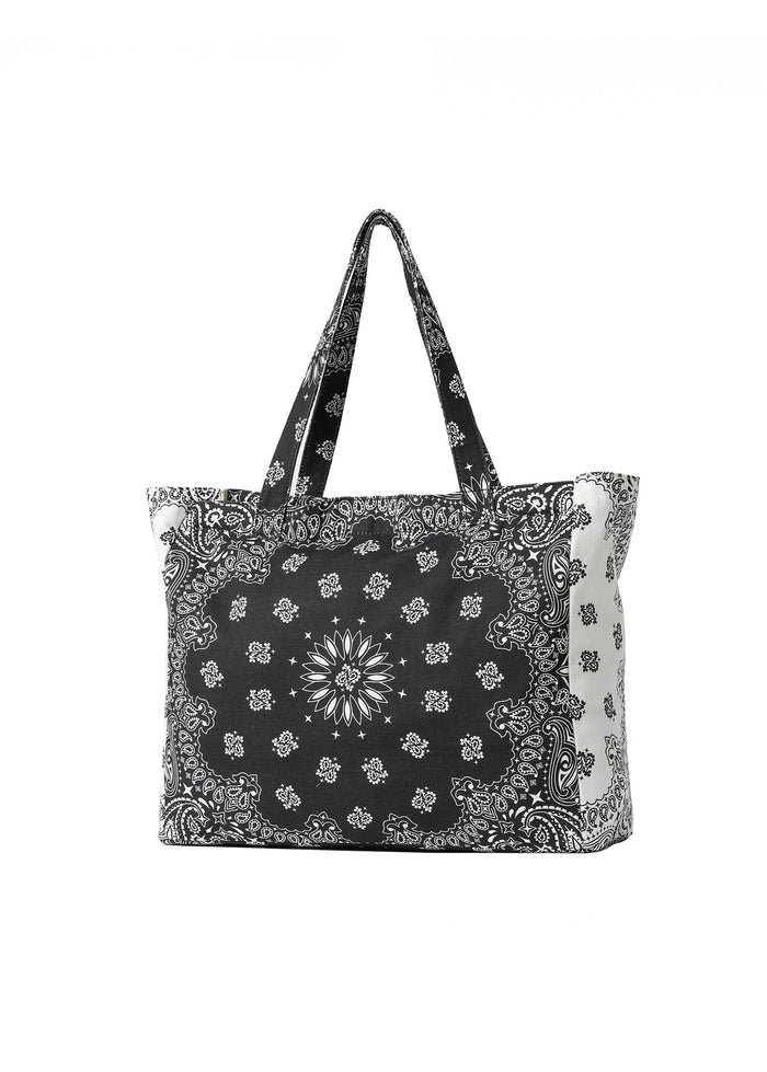 Haute Shore Bailey Bandana Print Canvas Tote in Black/White available at Barbara Katz