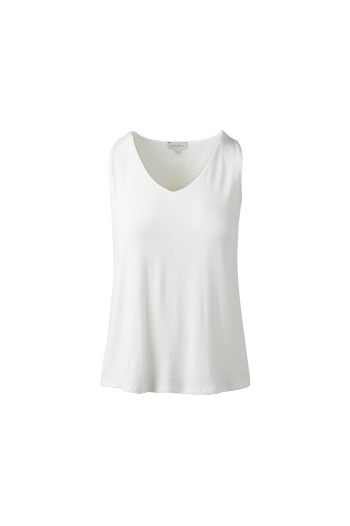 Kinross Bamboo Hi Low Vee Tank available at Barbara Katz