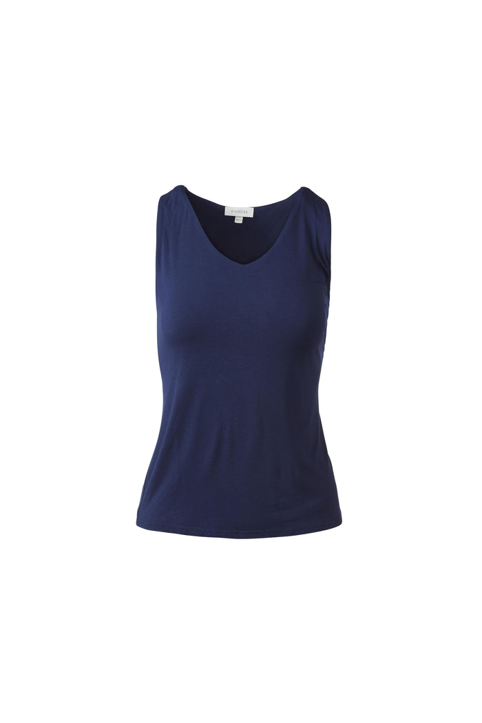 Kinross Bamboo Hi Low Vee Tank available at Barbara Katz