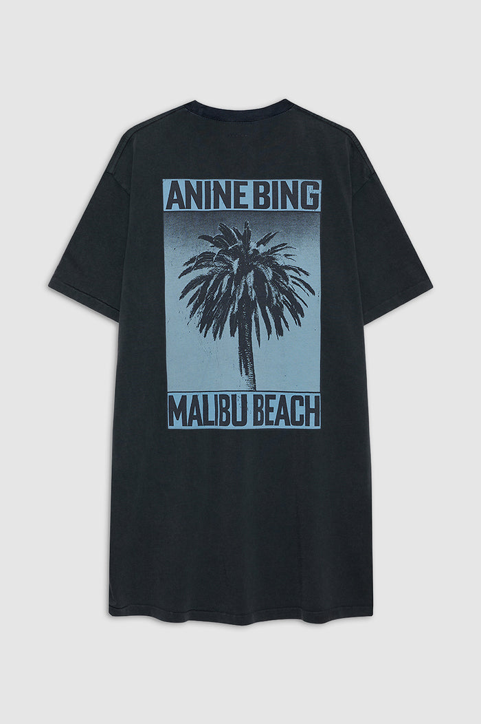 ANINE BING Beth Mini Dress Palm - Washed Black - back view