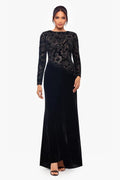 Betsy & Adam "Alena" Sequin and Velvet Dress A26782