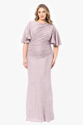 Betsy & Adam "Demetria" Metallic Sleeve Dress A26484W