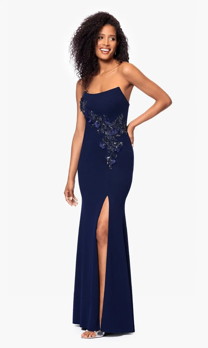 Betsy & Adam "Tara" Scuba Crepe Beaded Dress A27030