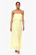 Betsy & Adam "Zoe" Strapless Chiffon Pleated Dress A27098
