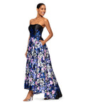 Betsy and Adam Strapless Floral A-line Dress A27019