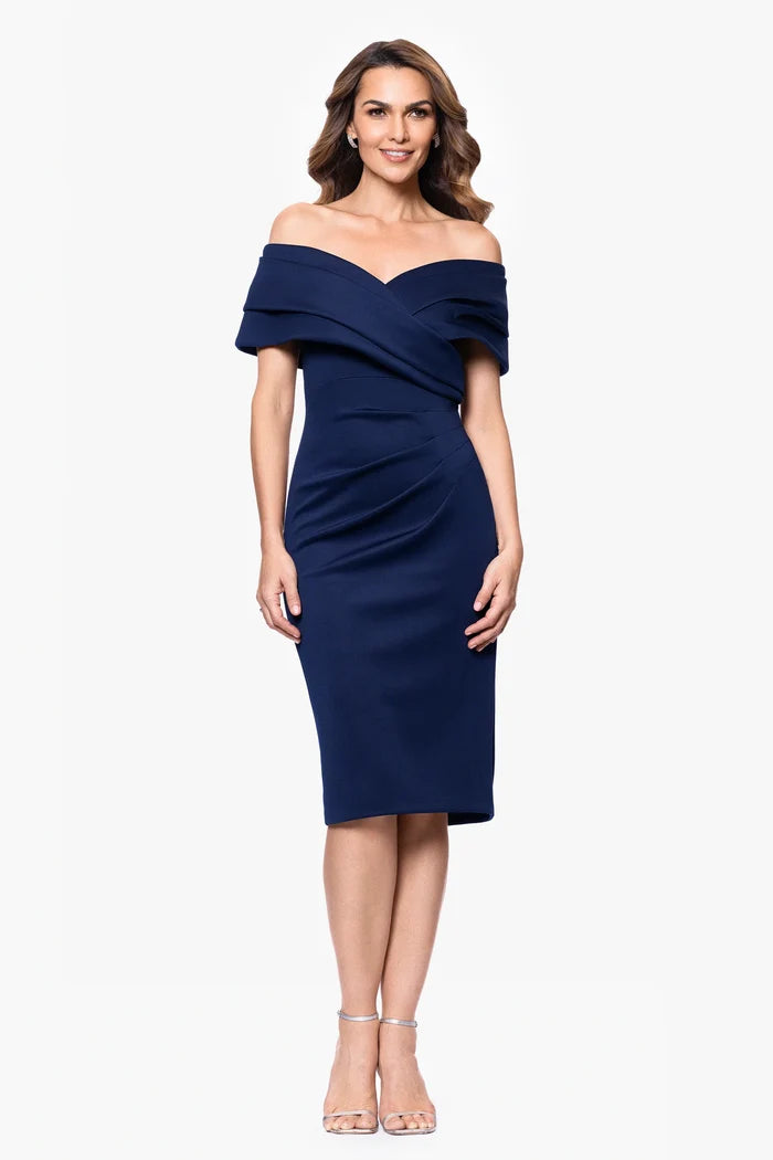 Betsy and Adam "Sue" Scuba V-Neck Cocktail Dress A27094