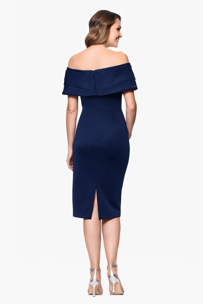 Betsy and Adam "Sue" Scuba V-Neck Cocktail Dress A27094
