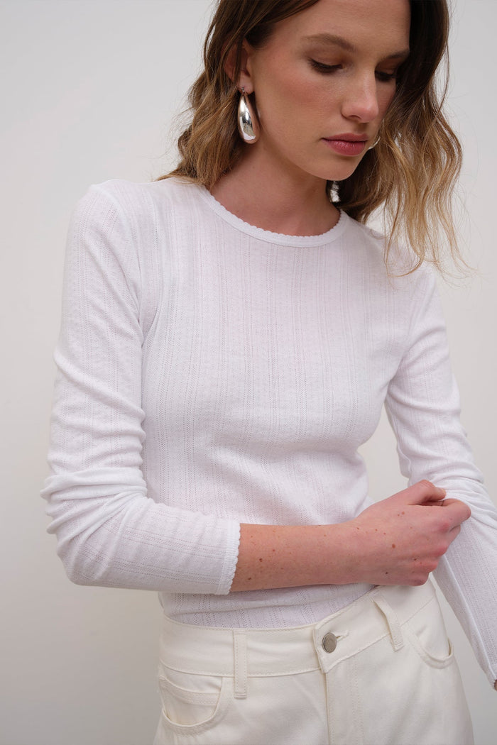Goldie Blaire Pointelle Top available at Barbara Katz