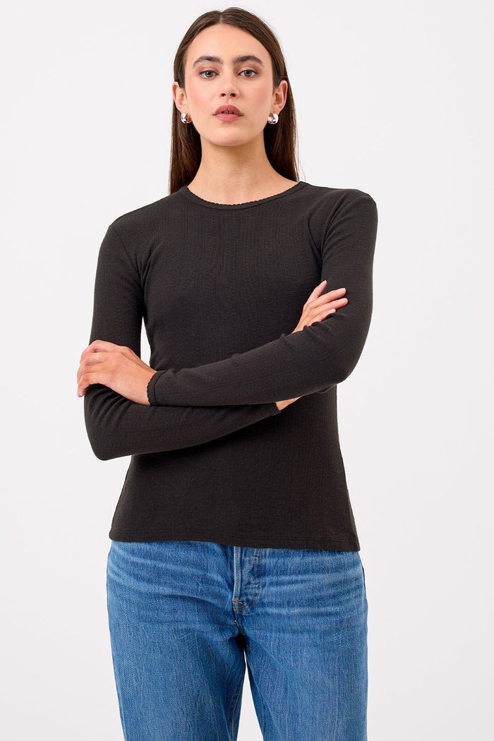 Goldie Blaire Pointelle Top available at Barbara Katz