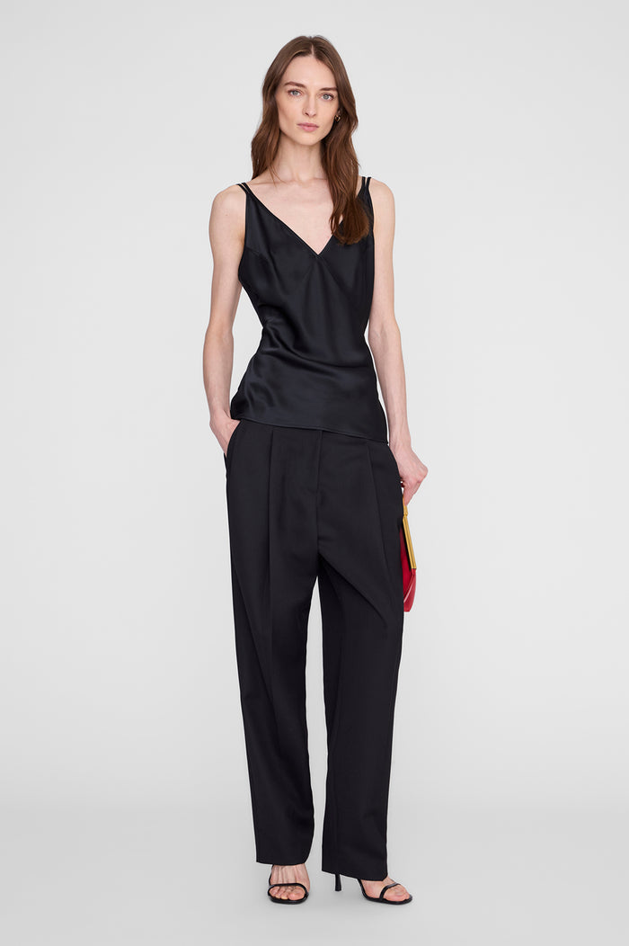 ANINE BING Blanca Top - Black - on model front