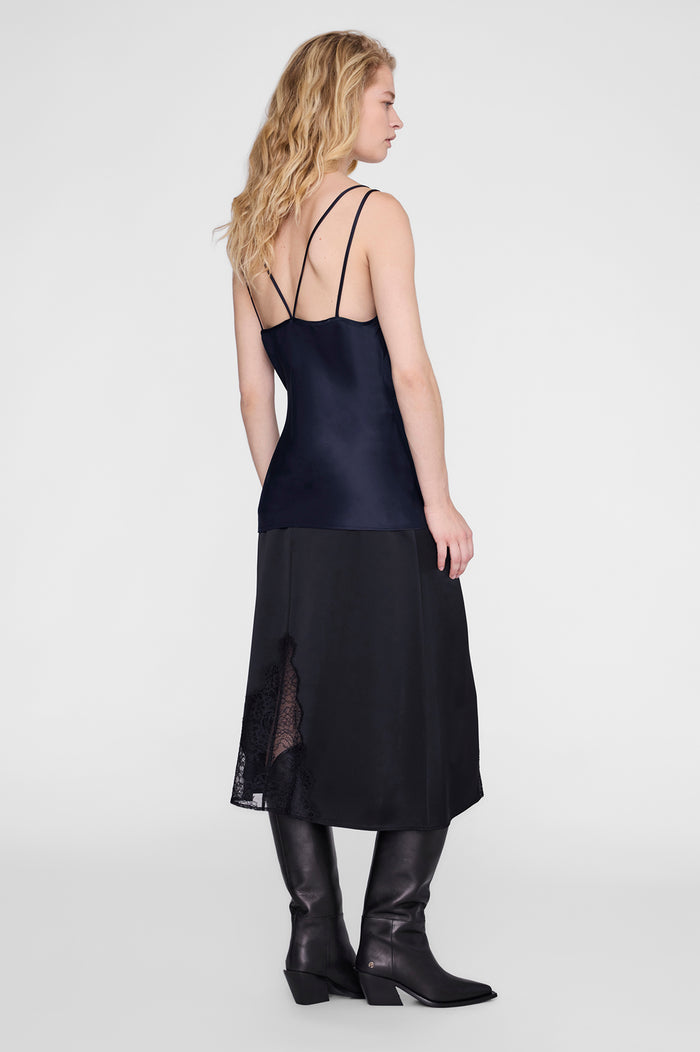 ANINE BING - Blanca Top - Navy - On Model Back