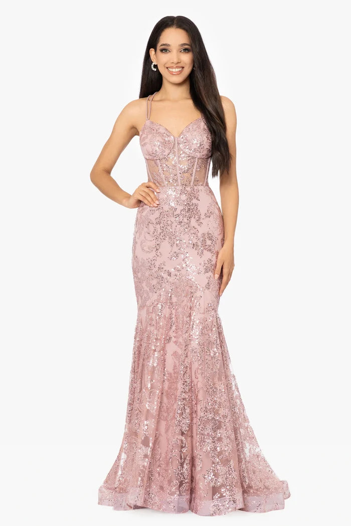 Blondie Nites "Tammi" Mermaid Tieback Dress 3960BN
