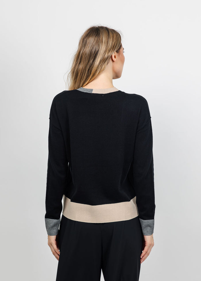 Lisa Todd Bold Block Sweater in Black available at Barbara Katz
