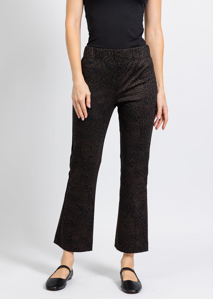Elliott Lauren Bootcut Pull-On Pant in Chocolate available at Barbara Katz