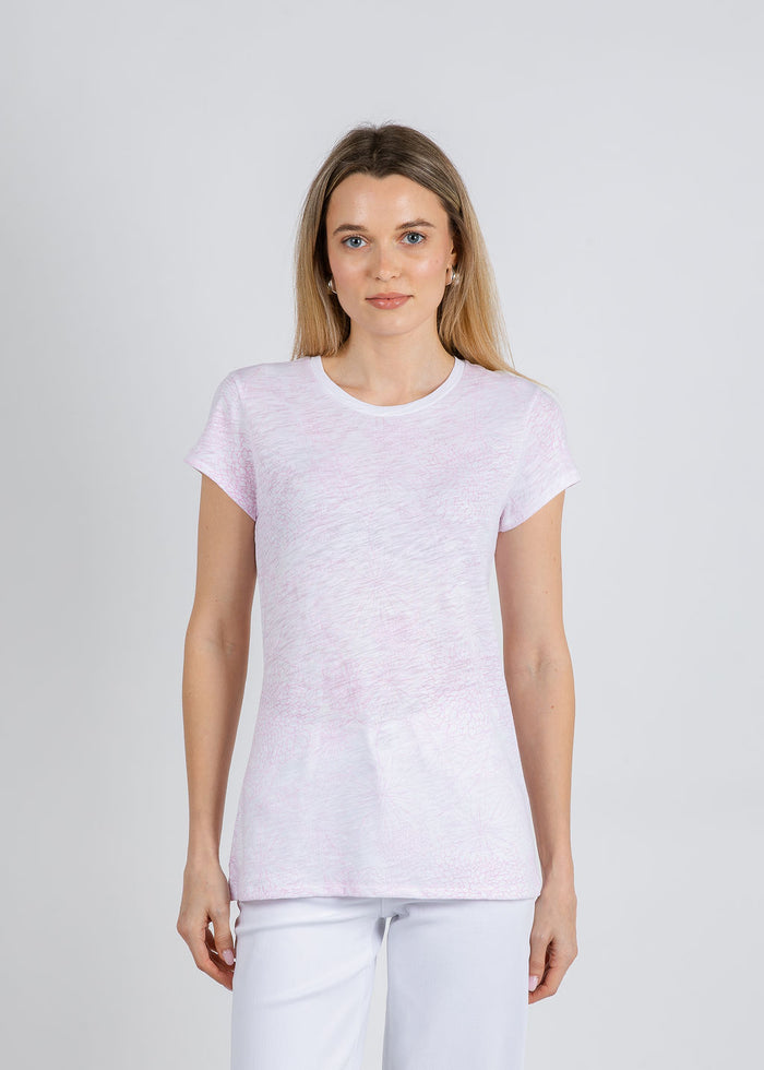 Goldie Botanical Ringer Tee in Rose available at Barbara Katz