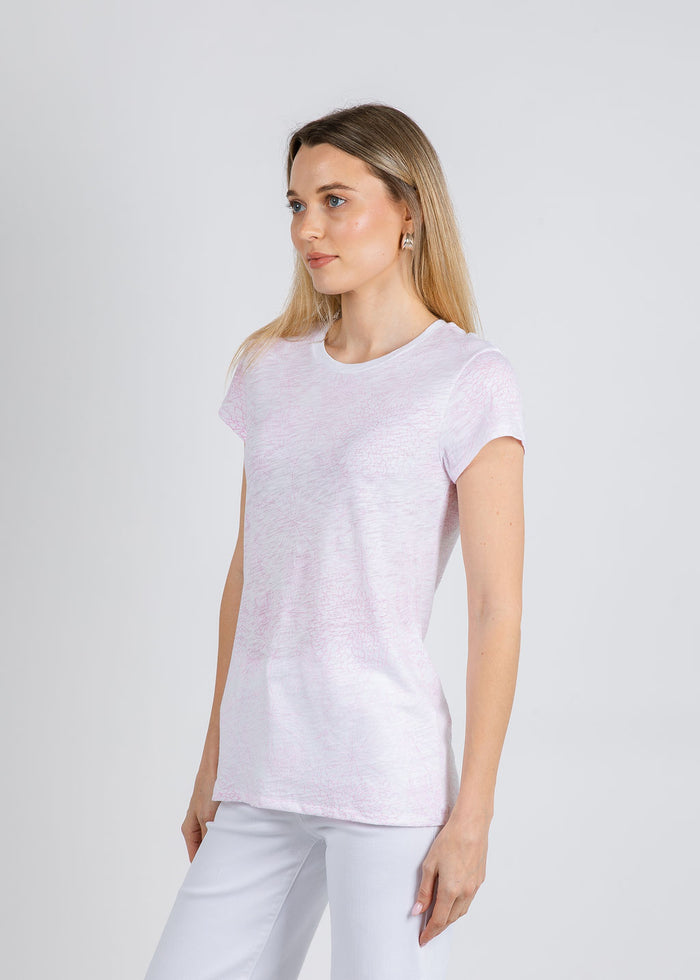 Goldie Botanical Ringer Tee in Rose available at Barbara Katz