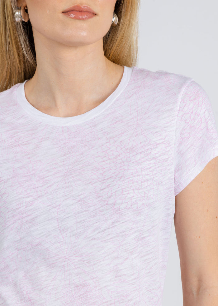 Goldie Botanical Ringer Tee in Rose available at Barbara Katz