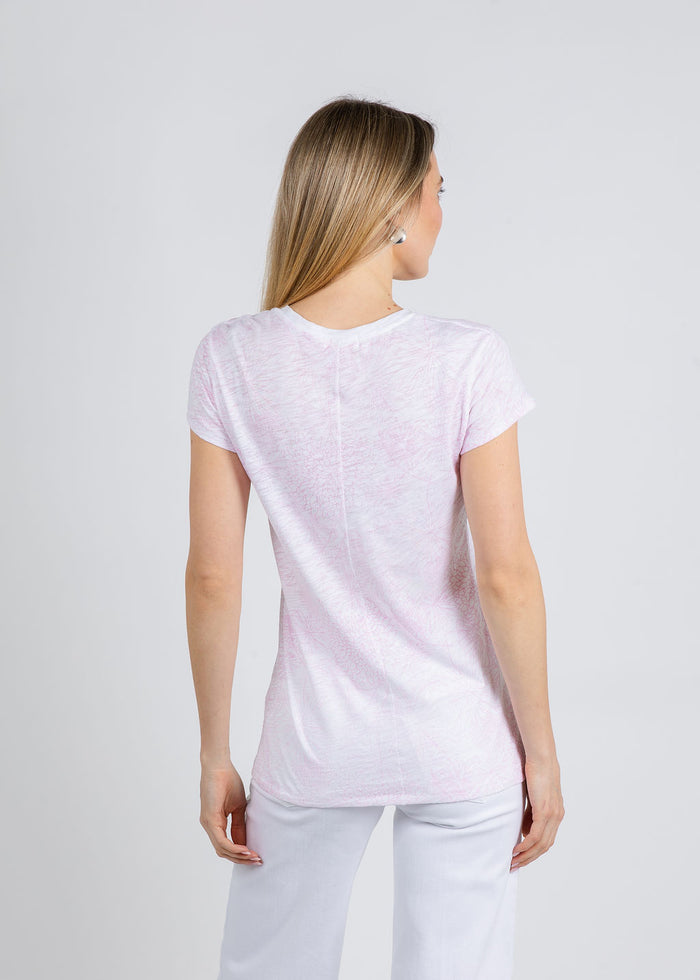 Goldie Botanical Ringer Tee in Rose available at Barbara Katz