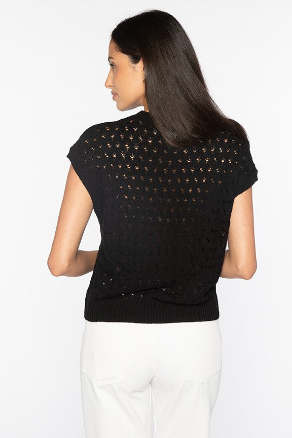 Kinross Braided Cable Sleeveless Crew Sweater available at Barbara Katz