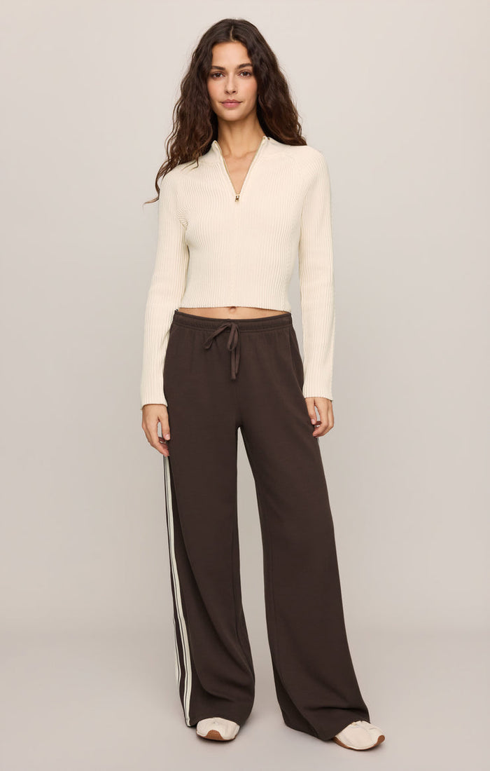 Z Supply Breakaway Track Pants in Dark Chocolate available at Barbara Katz