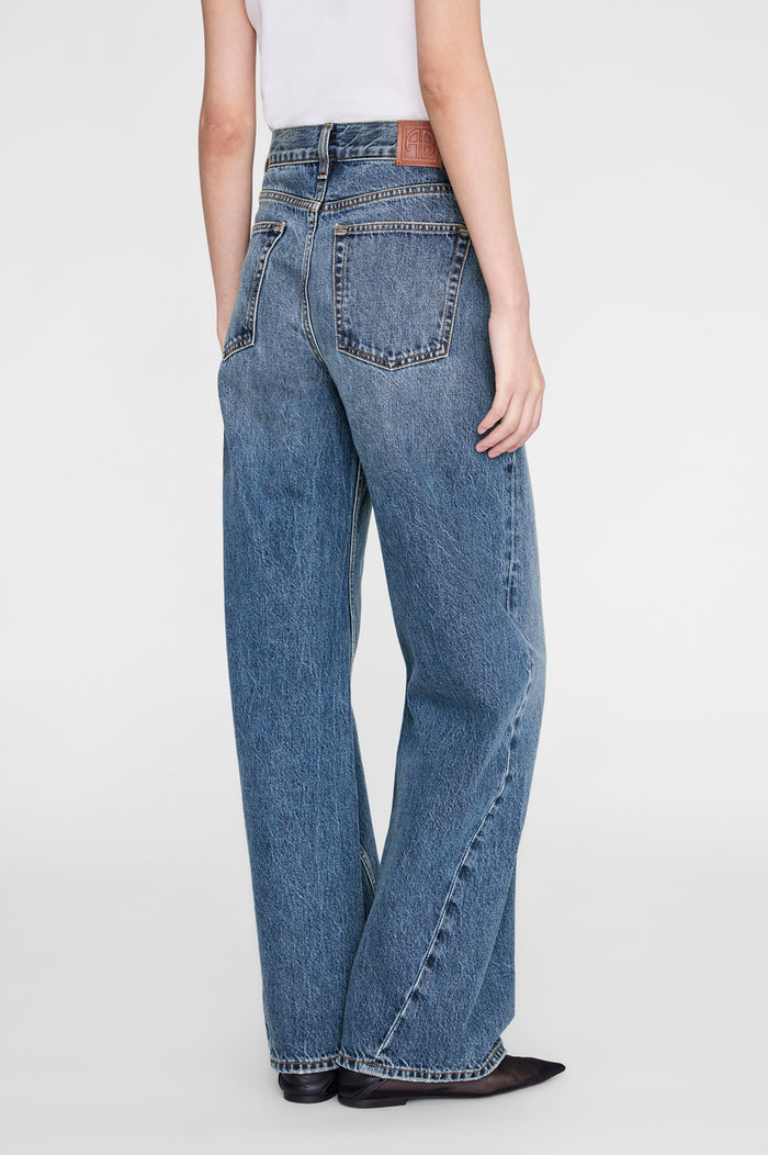 ANINE BING Brie Jean 33" - Cabana Blue - on model back detail