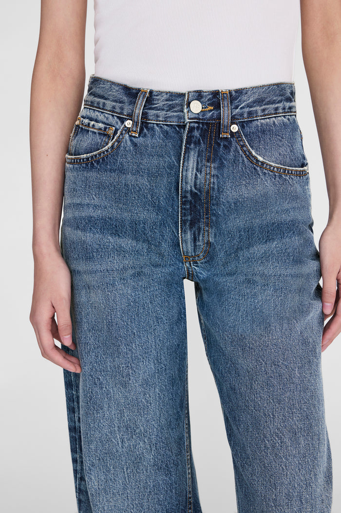 ANINE BING Brie Jean 33" - Cabana Blue - on model front second image