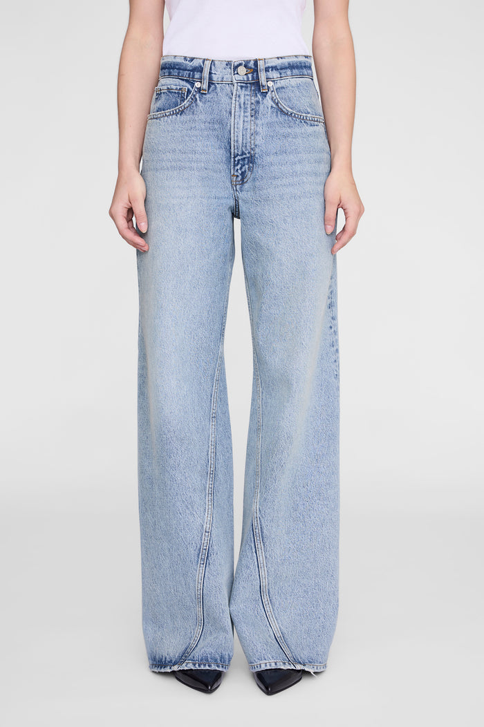 ANINE BING Brie Jean 33" - Reservoir Blue - on model front detail