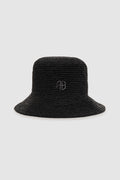 ANINE BING Cabana Bucket Hat - Black - front view