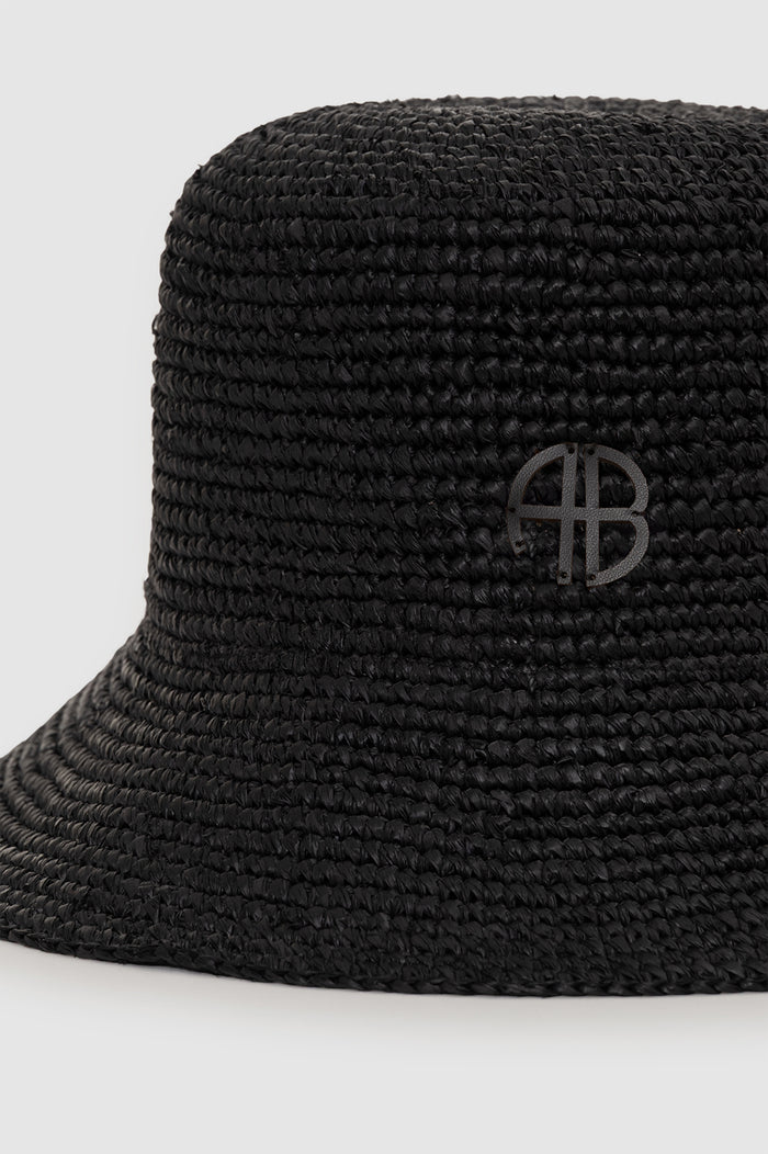 ANINE BING Cabana Bucket Hat - Black - detail view