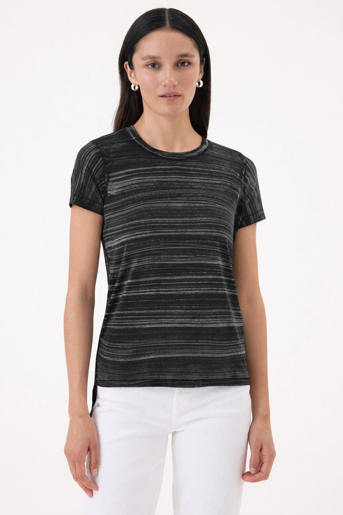 Goldie Cabana Stripe Boy Tee in Black available at Barbara Katz