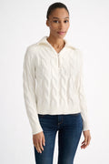 Kinross Cable Zip Mock Sweater available at Barbara Katz