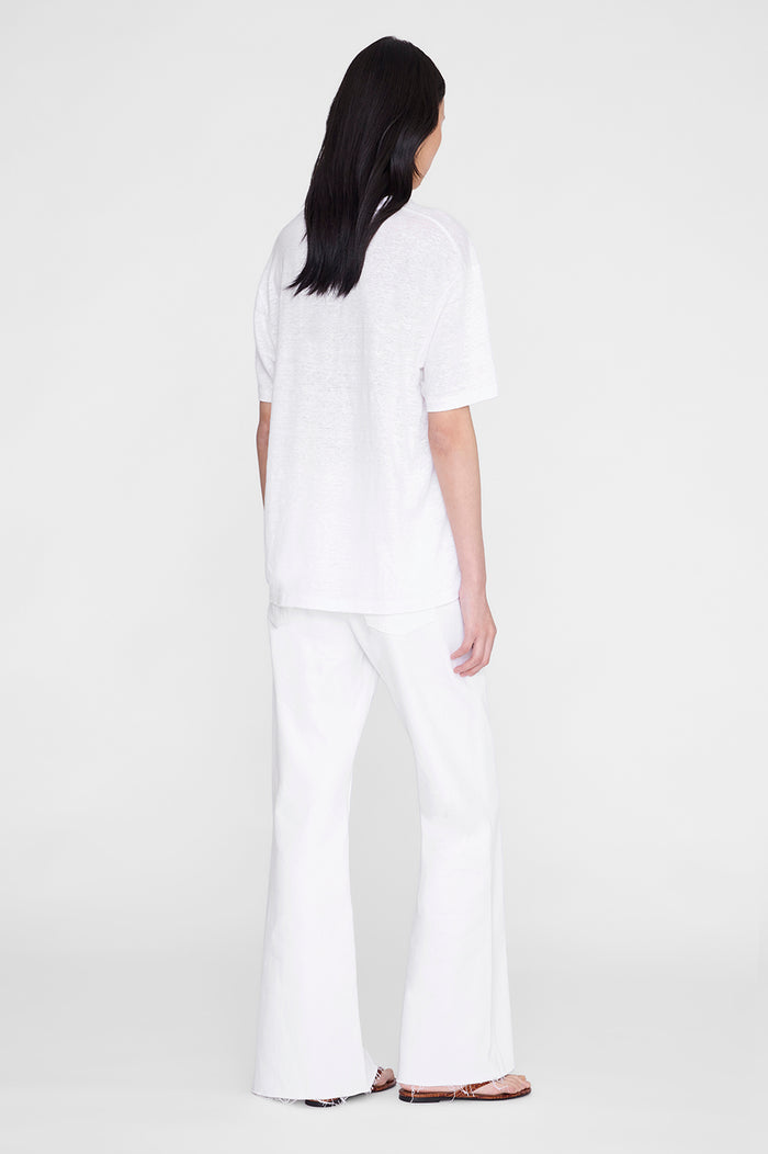 ANINE BING Cade Tee - White - on model front view