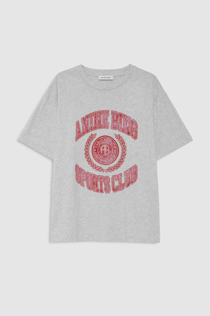ANINE BING Cade Tee Collegiate - Grey - front view