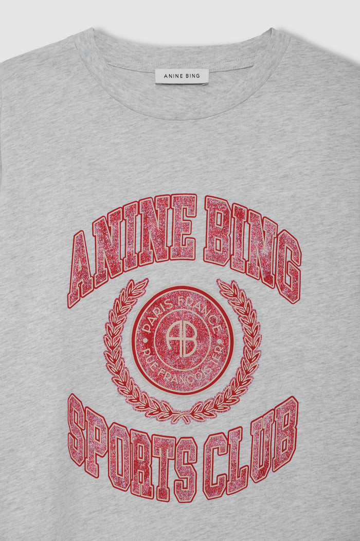 ANINE BING Cade Tee Collegiate - Grey - detail view