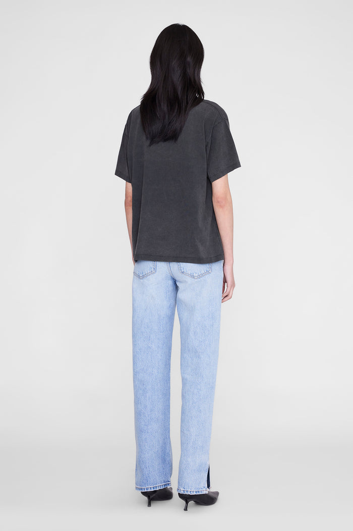 ANINE BING Cade Tee Leo Muse - Washed Black - on model back