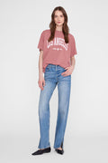 ANINE BING Cade Tee Los Angeles University - Earth Red - on model front
