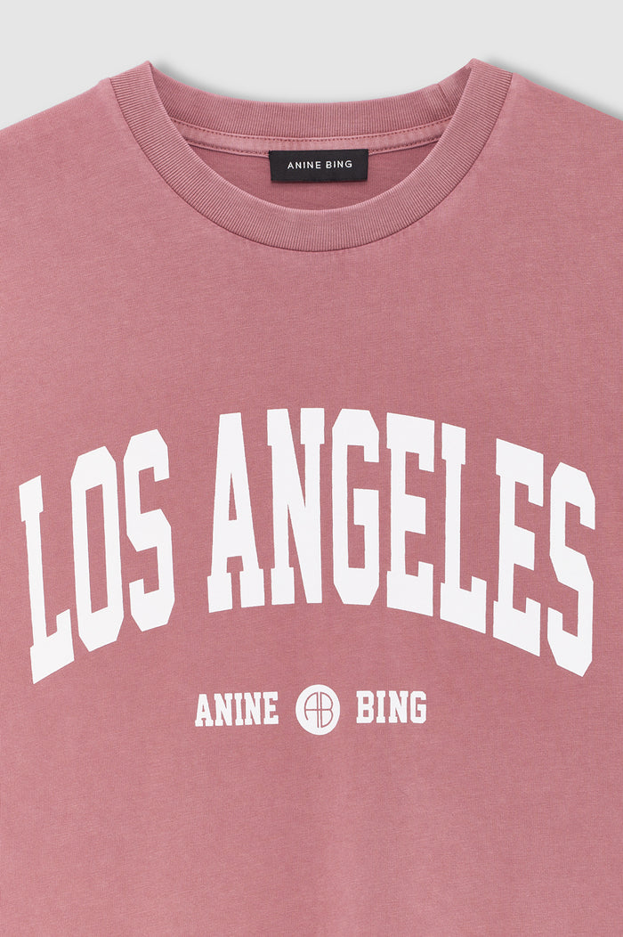 ANINE BING Cade Tee Los Angeles University - Earth Red - detail view
