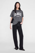 ANINE BING Cade Tee Los Angeles University - Washed Grey - on model front