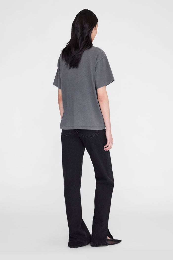 ANINE BING Cade Tee Los Angeles University - Washed Grey - on model back view
